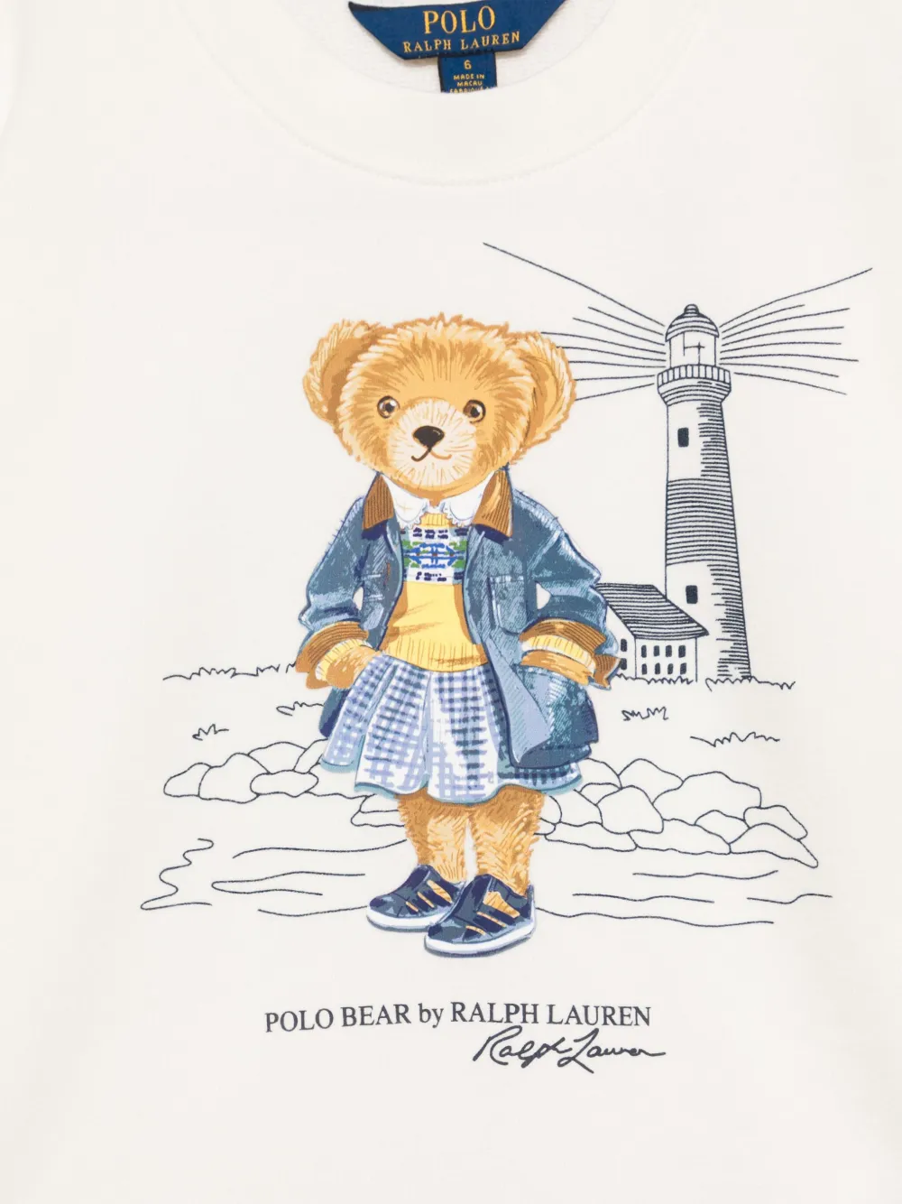 POLO RALPH LAUREN KIDS Sweater met teddybeerprint Wit