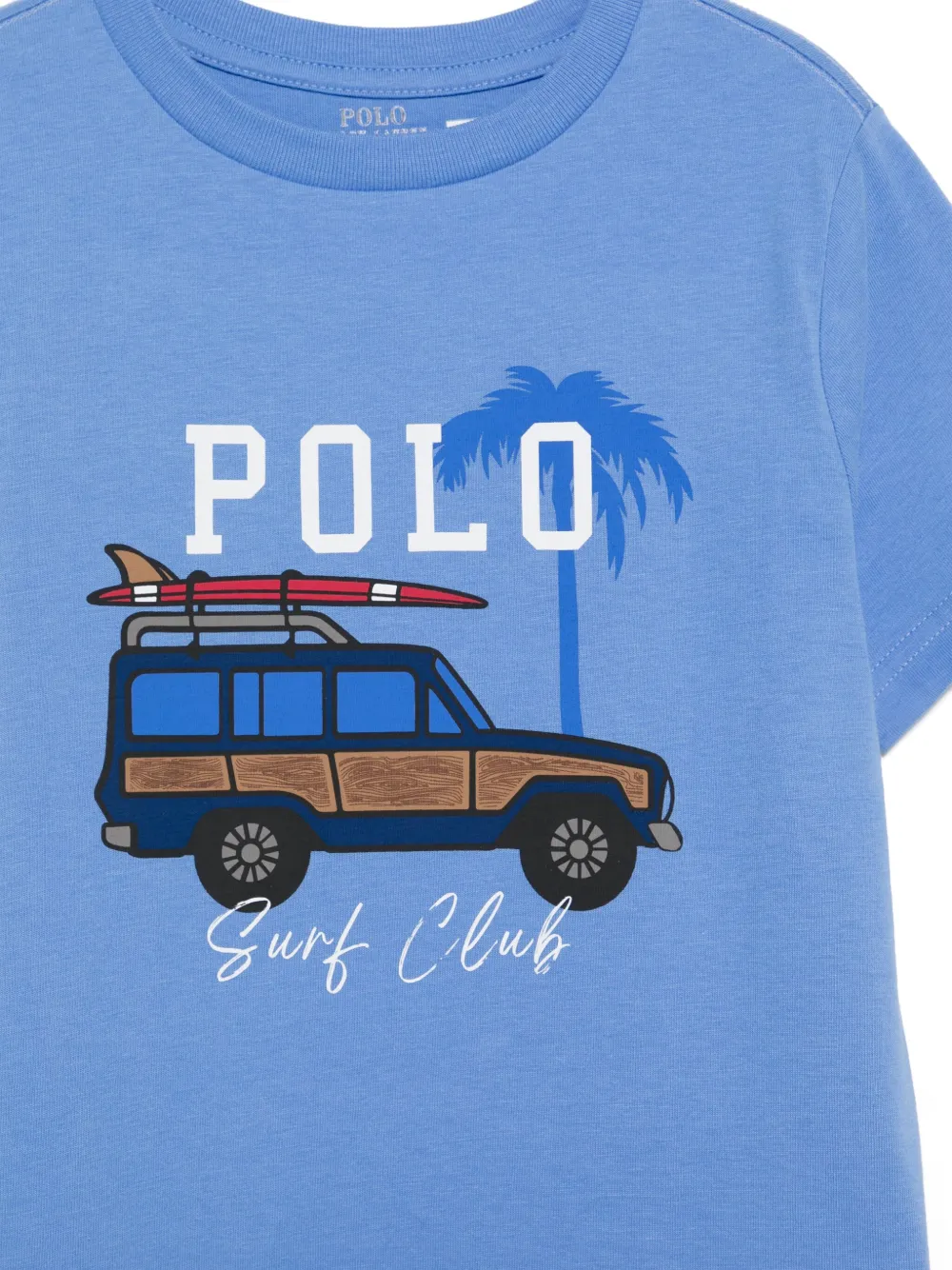 Polo Ralph Lauren Car-print Cotton T-shirt In Blue
