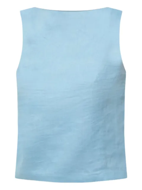 STAUD Boa boat-neck linen tank top