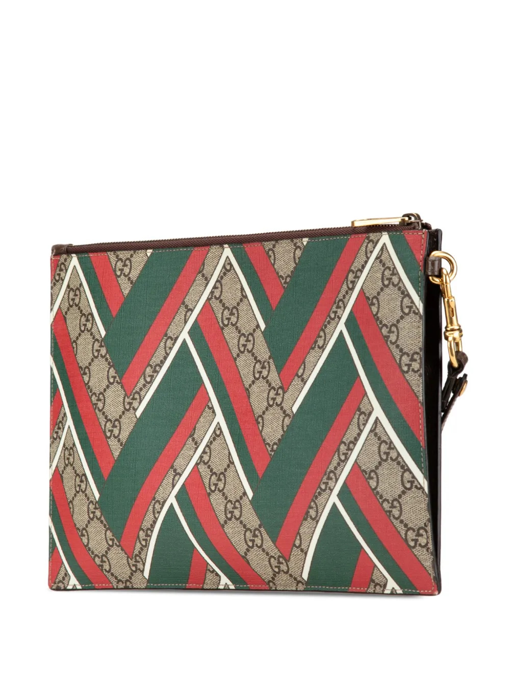 Gucci Pre-Owned 2000-2015 GG Supreme Chevron clutch - Bruin