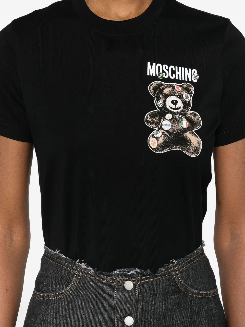 Moschino T-shirt met teddybeerprint Zwart