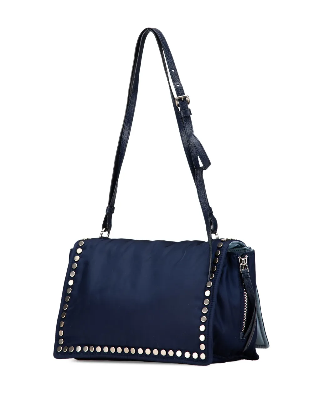 Prada Pre-Owned 2010-2024 Tessuto Etiquette boekentas - Blauw