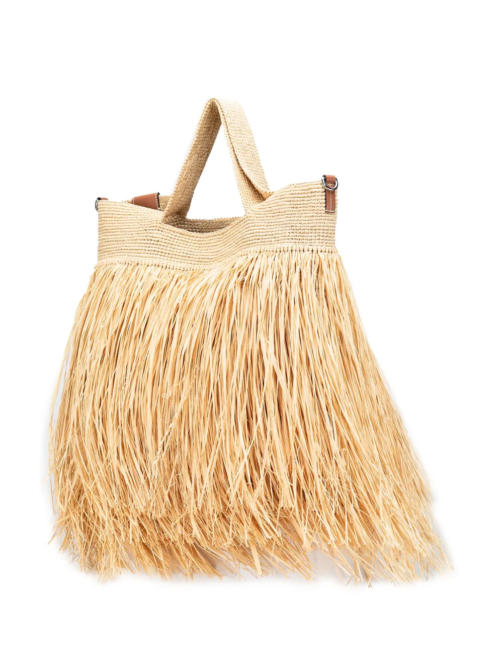 Loewe Pre-Owned 2021 grote Paula's Ibiza raffia boekentas met franje - Bruin