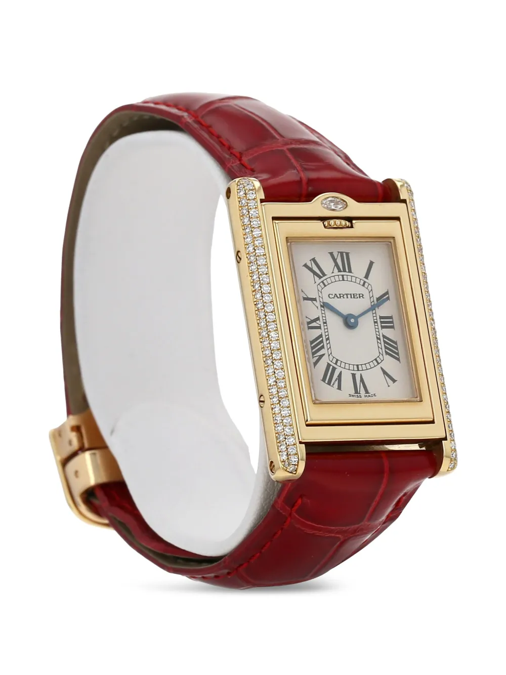 Pre-owned Cartier 1990s Tank Basculante 36mm In White