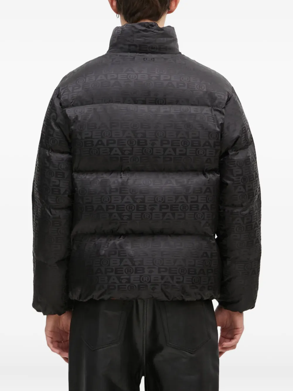 A BATHING APE Donsjack met logopatroon Zwart