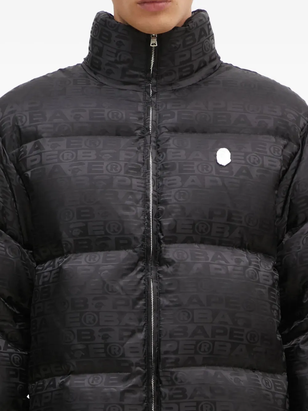 A BATHING APE Donsjack met logopatroon Zwart