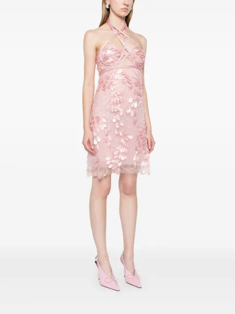 Costarellos bead-embellished mini dress PS2542 - 2