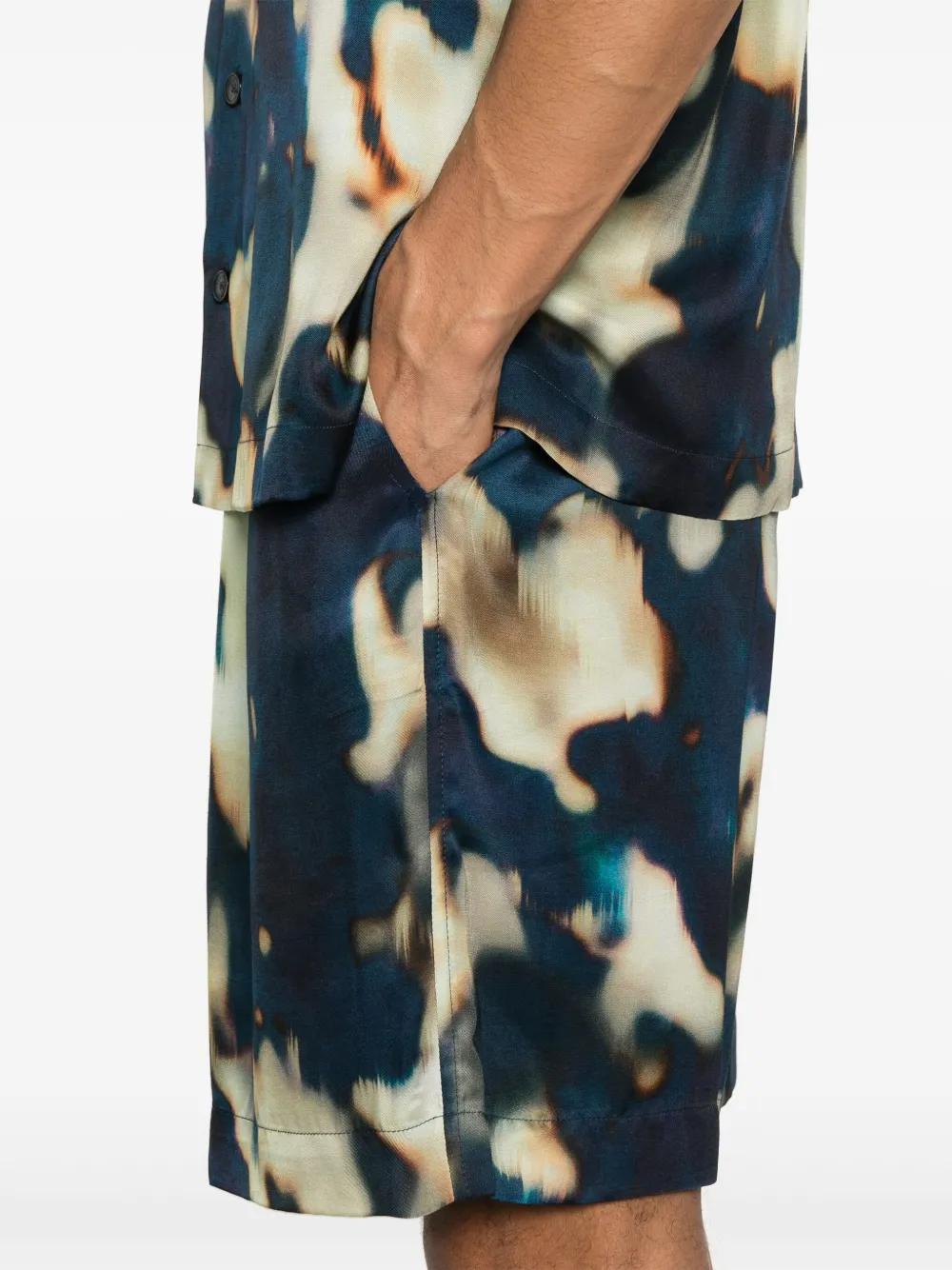 Laneus Bermuda shorts met print Blauw