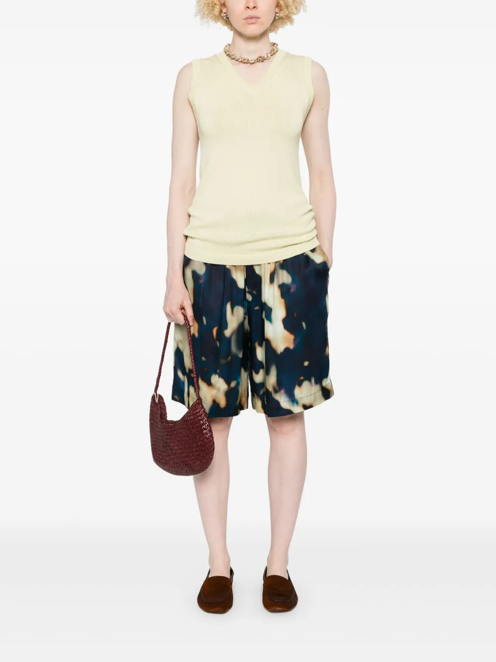 Laneus Bermuda shorts met print Blauw