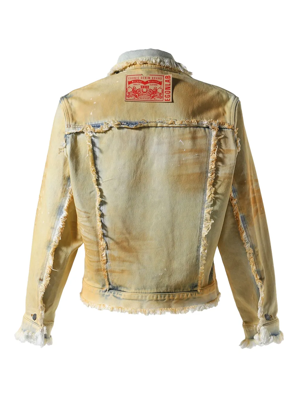 Egonlab Frayed-edge Denim Jacket In Yellow