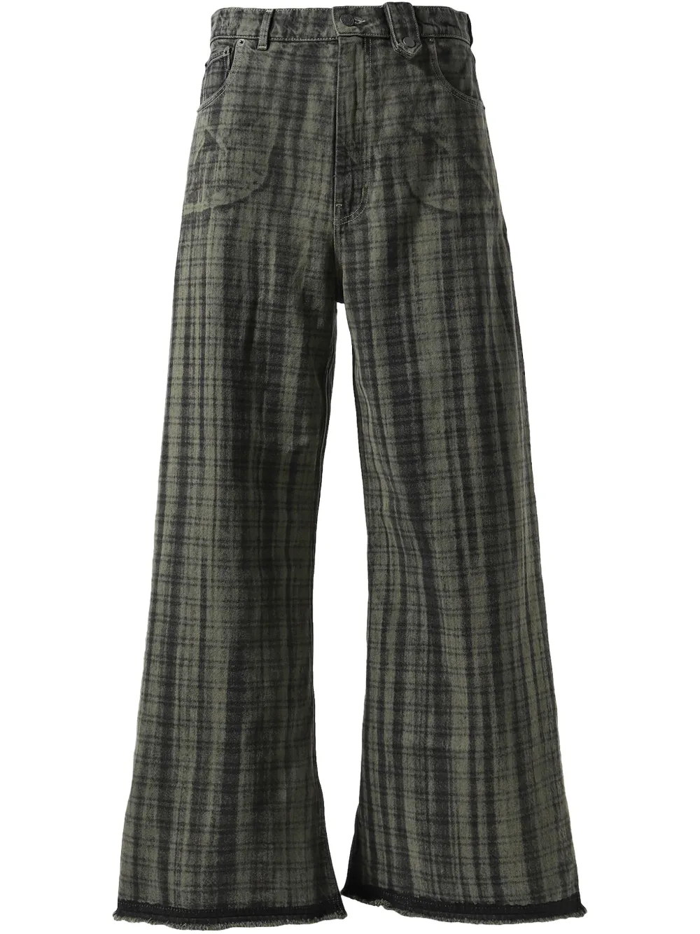 . tartan check-pattern baggy jeans