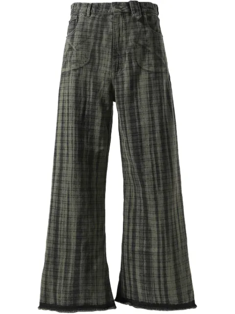 EGONlab. tartan check-pattern baggy jeans