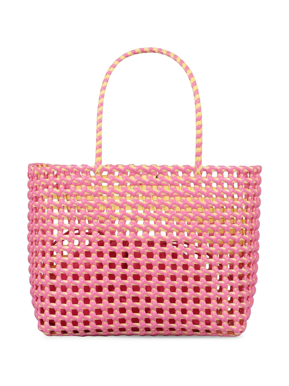 MSGM logo-patch interwoven tote bag - Roze