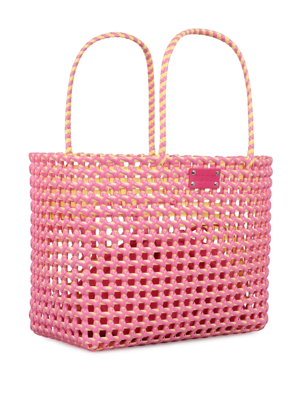 logo-patch interwoven tote bag