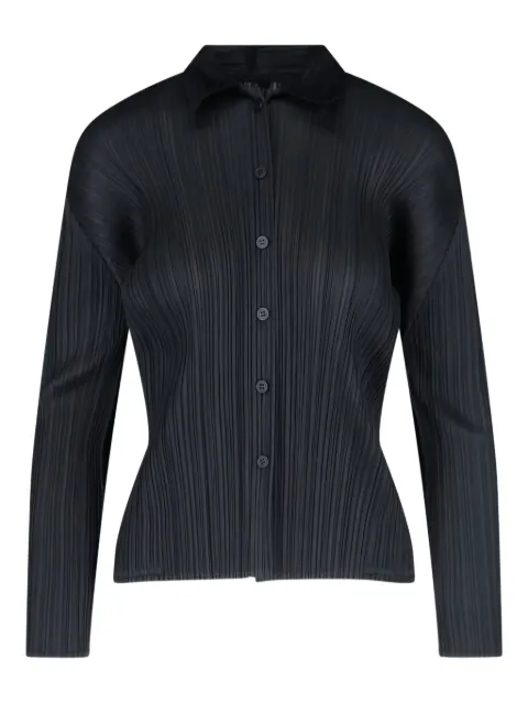 Pleats Please Issey Miyake pleated long-sleeve shirt
