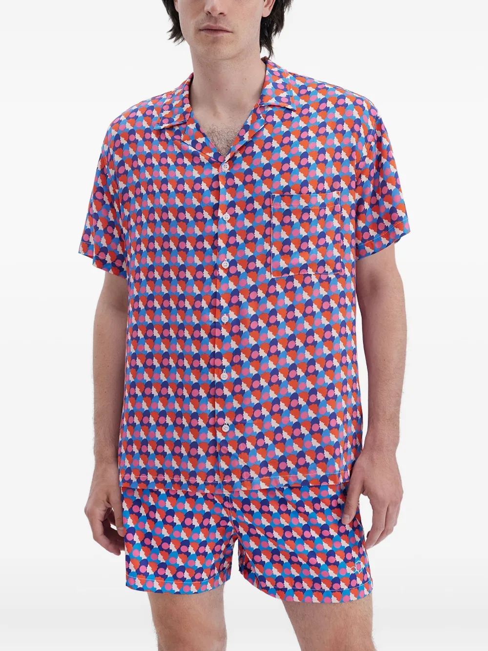 Arrels Barcelona geometric-print short-sleeve shirt - Roze