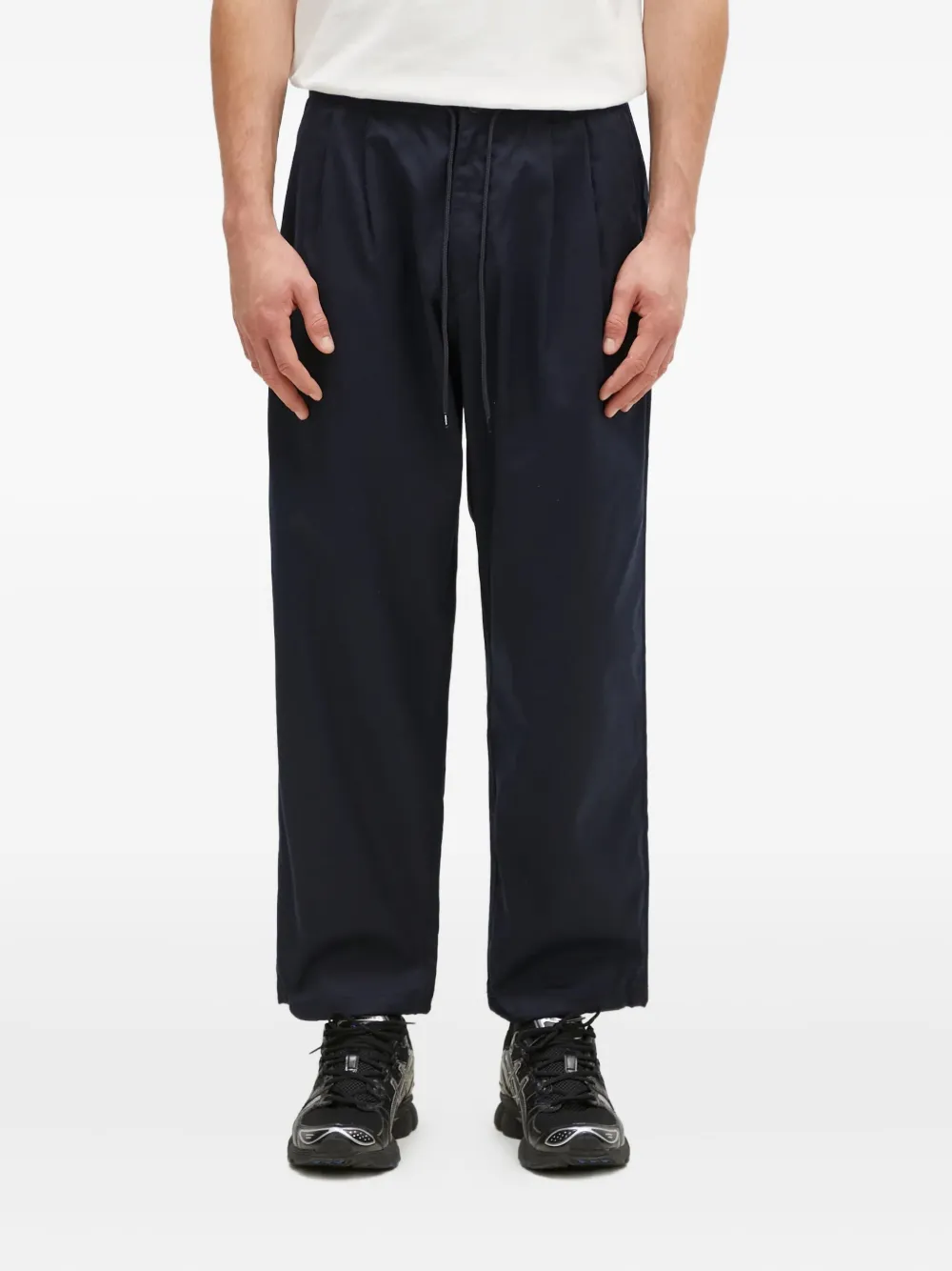 Neighborhood pleated drawstring trousers Blauw