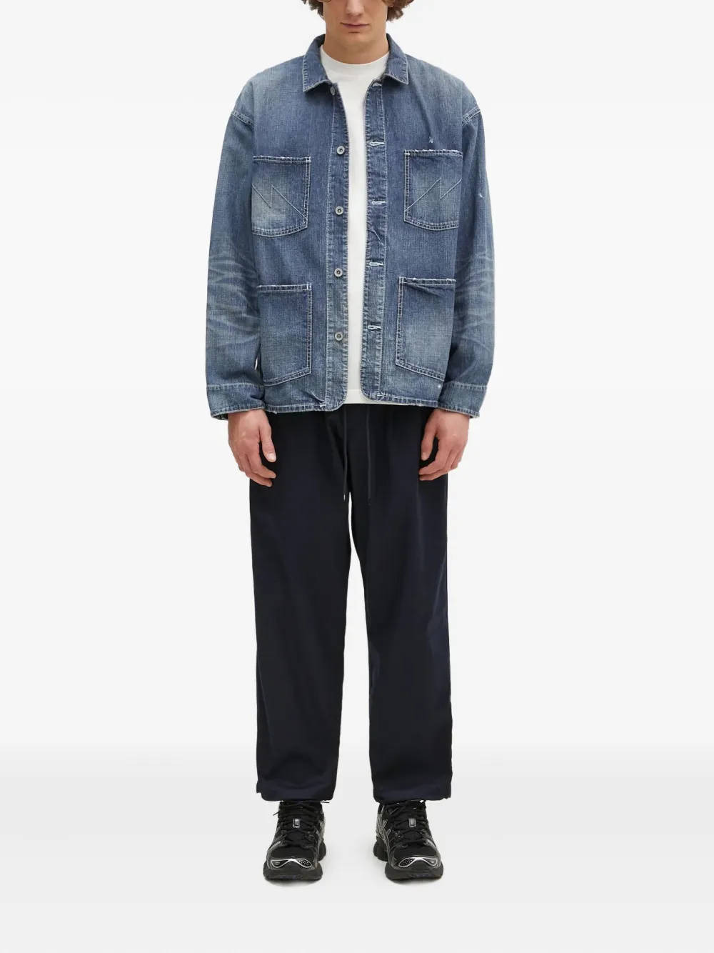 Neighborhood pleated drawstring trousers Blauw