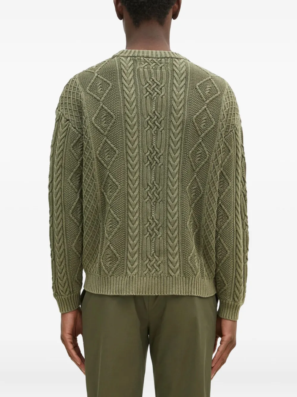 Neighborhood cable-knit diamond-pattern jumper Groen