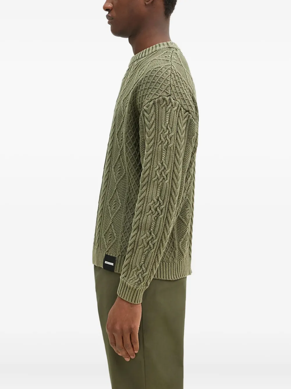 Neighborhood cable-knit diamond-pattern jumper Groen