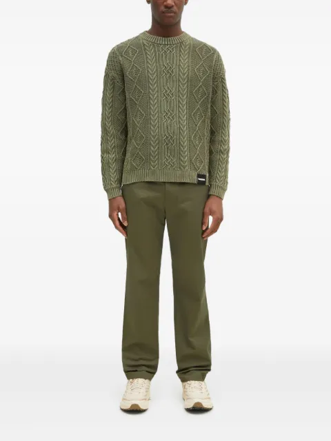 Neighborhood cable-knit diamond-pattern jumper
