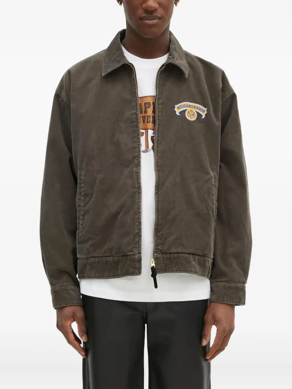Neighborhood leather jacket Groen