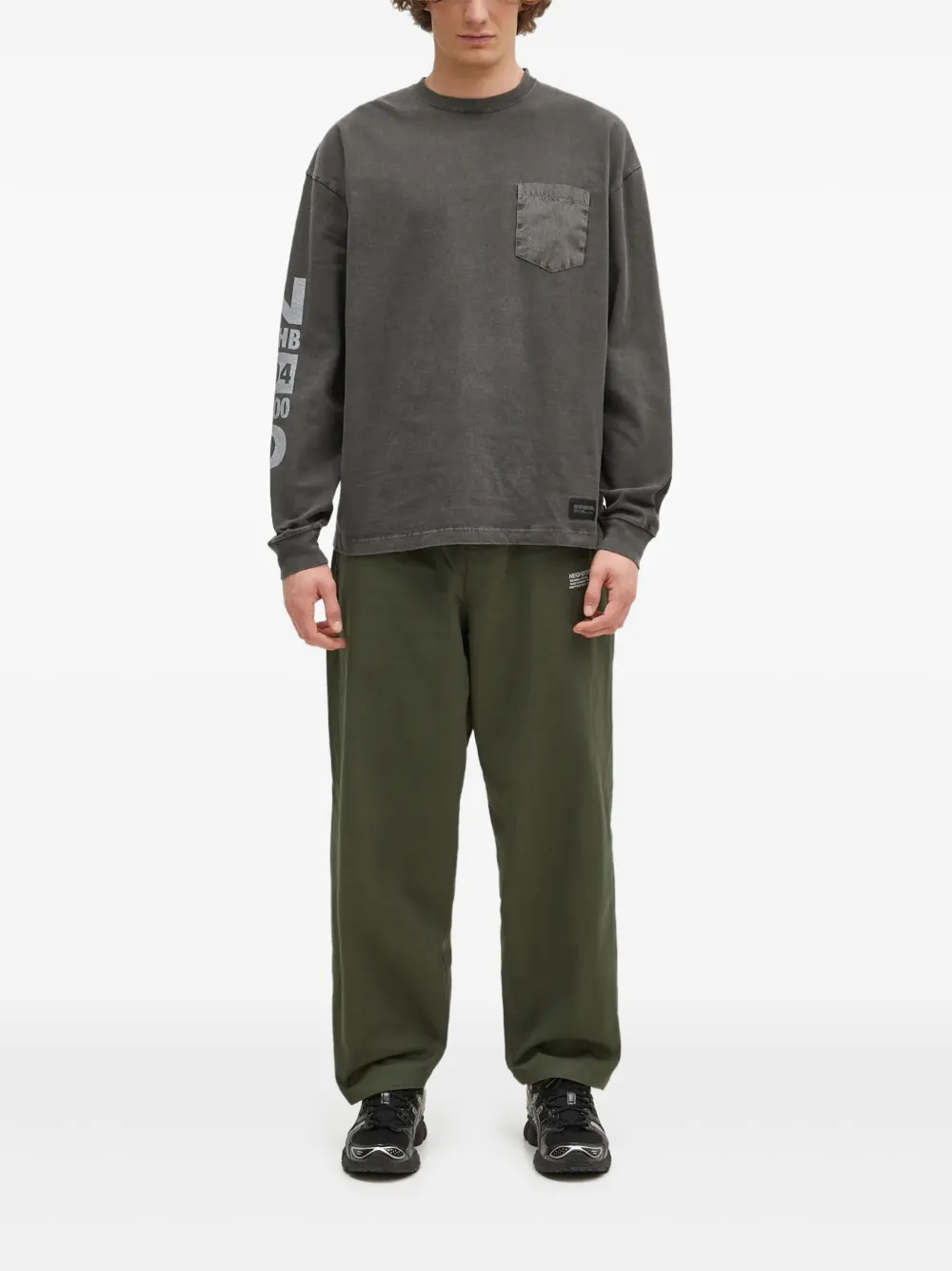 Neighborhood Katoenen T-shirt Grijs