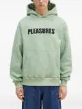 Pleasures quilted logo-patch hoodie - Green