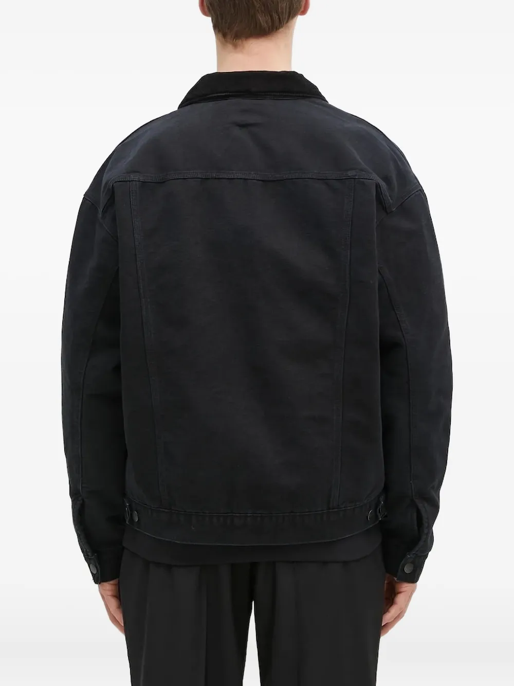 Carhartt Corduroy-collar Denim Jacket In Black