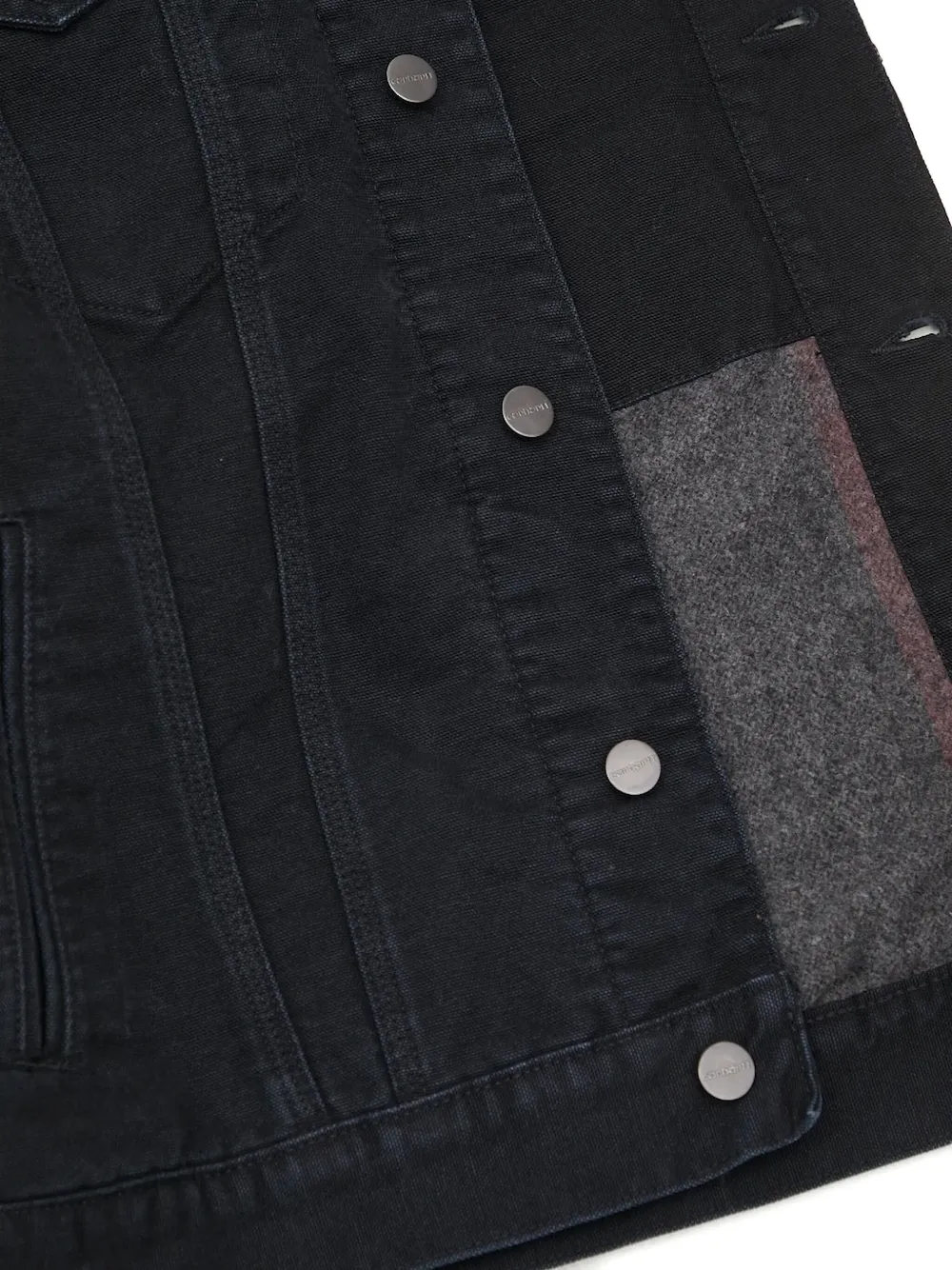 Carhartt Corduroy-collar Denim Jacket In Black