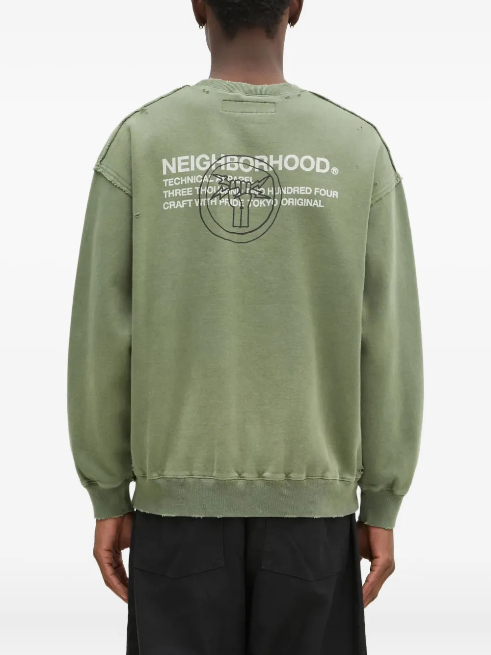 Neighborhood logo-print sweatshirt Groen