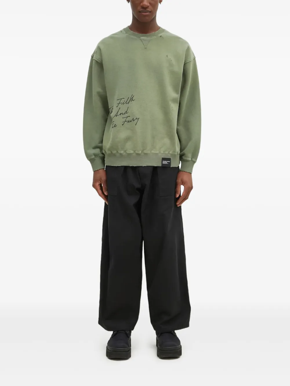 Neighborhood logo-print sweatshirt Groen