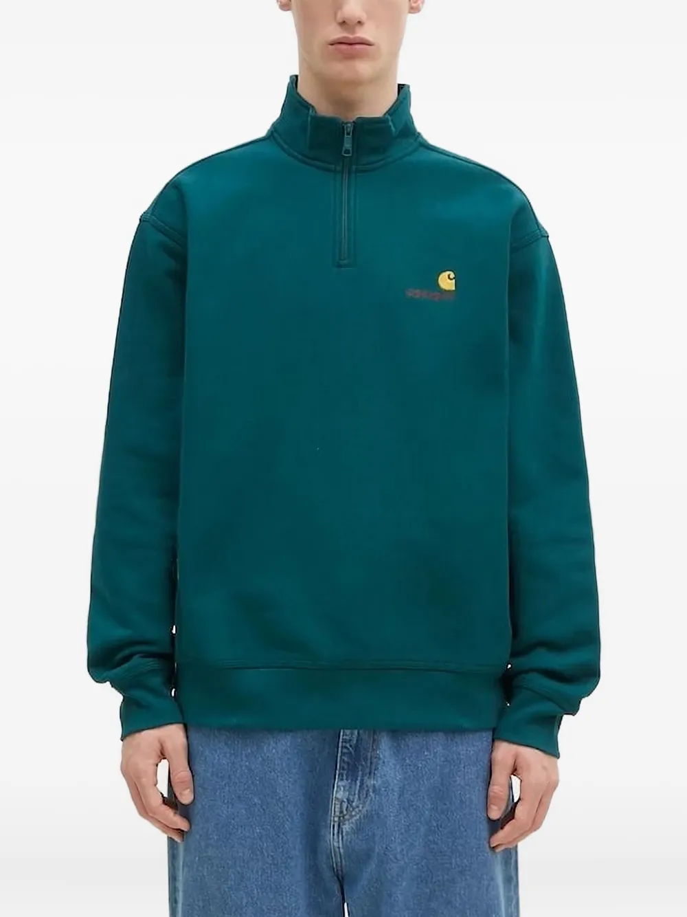 Carhartt WIP half-zip embroidered sweatshirt Groen