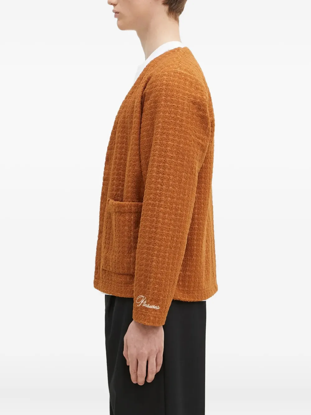 Pleasures textured pocket cardigan Bruin