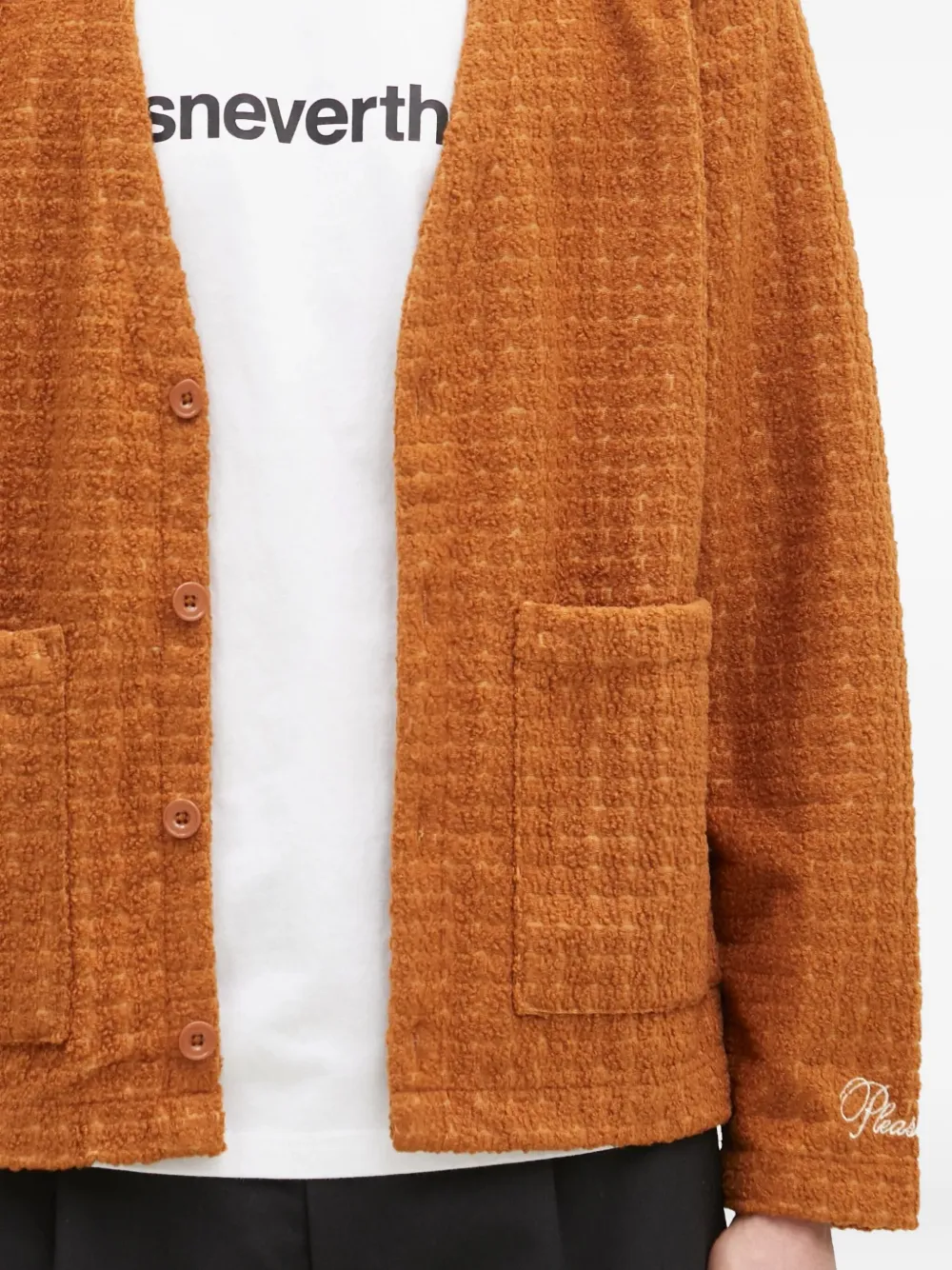 Pleasures textured pocket cardigan Bruin