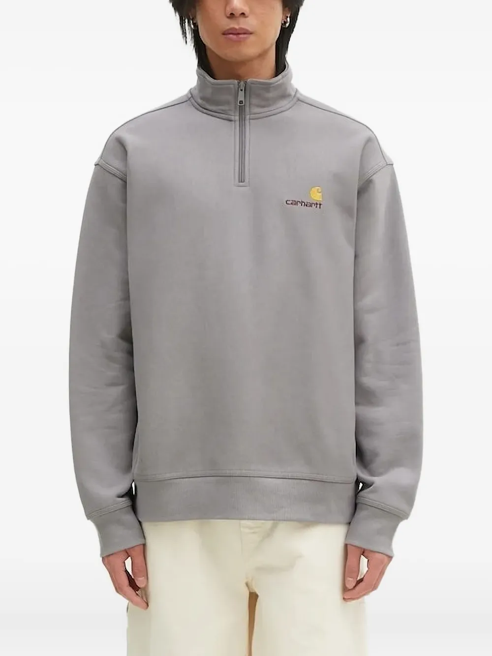 Carhartt WIP half-zip embroidered sweatshirt | Grey | Image 1