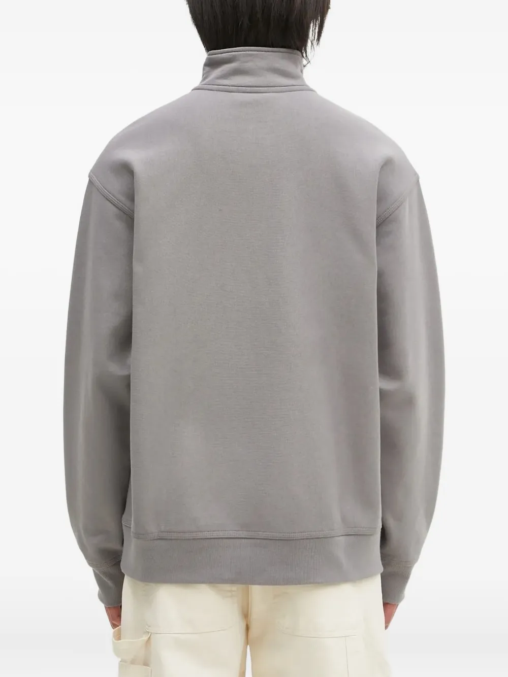 Carhartt Gray Half Zip American Script Sweatshirt In Gray