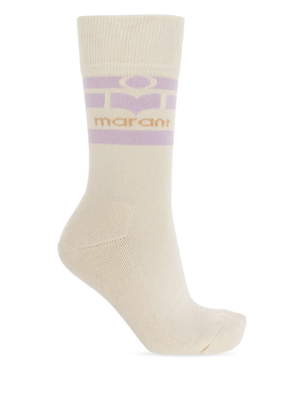 ISABEL MARANT logo-intarsia socks - Beige