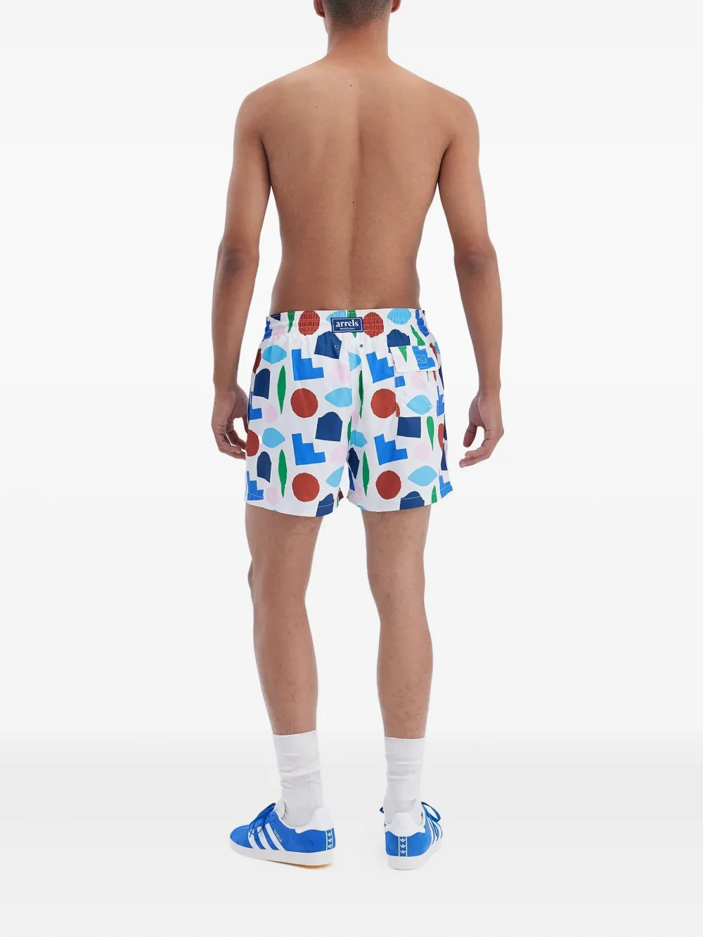Arrels Barcelona Geometric-print Swim Shorts In Multi