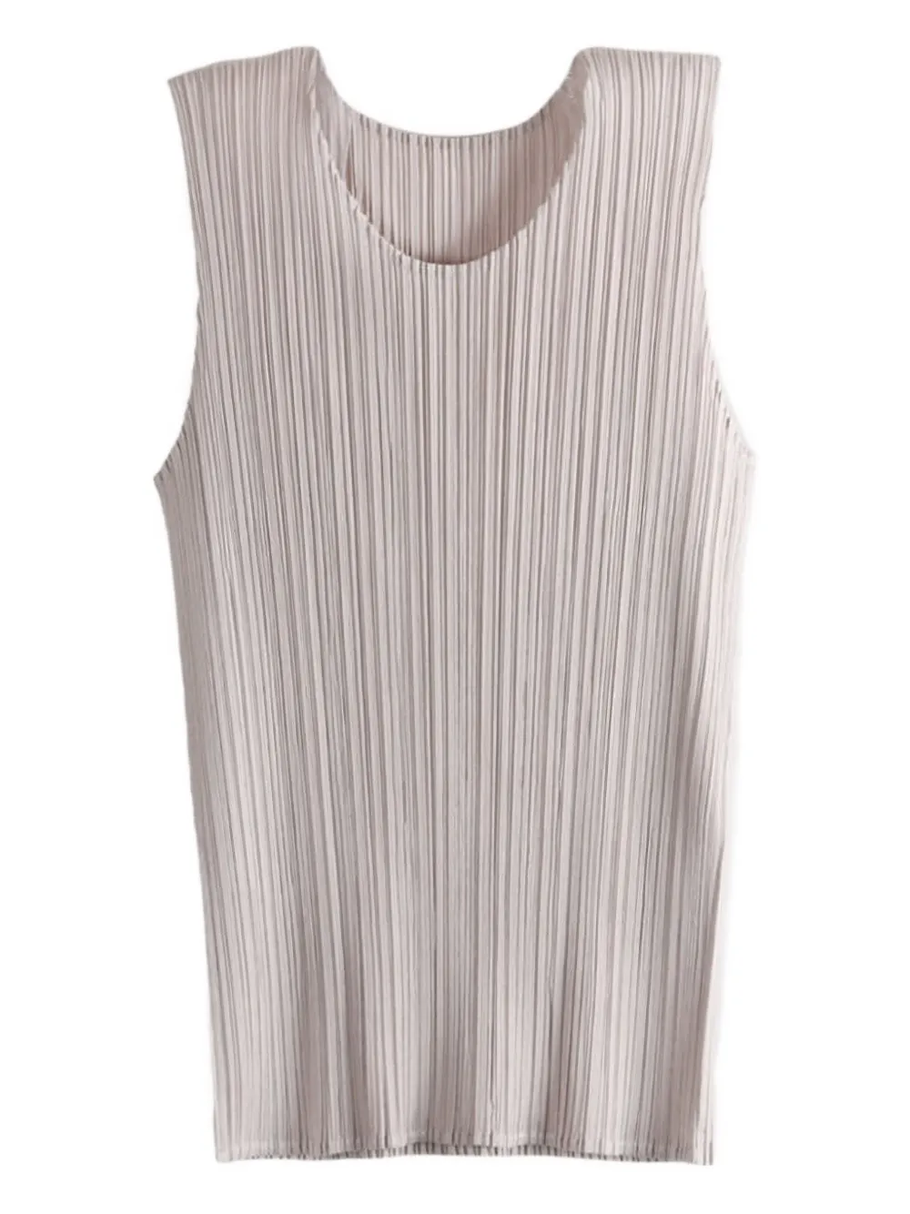 Pleats Please Issey Miyake pleated sleeveless blouse | Neutrals | Image 1