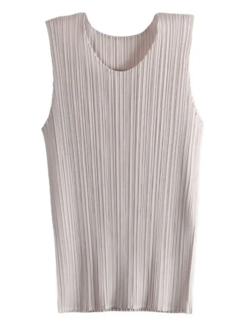 Pleats Please Issey Miyake pleated sleeveless blouse