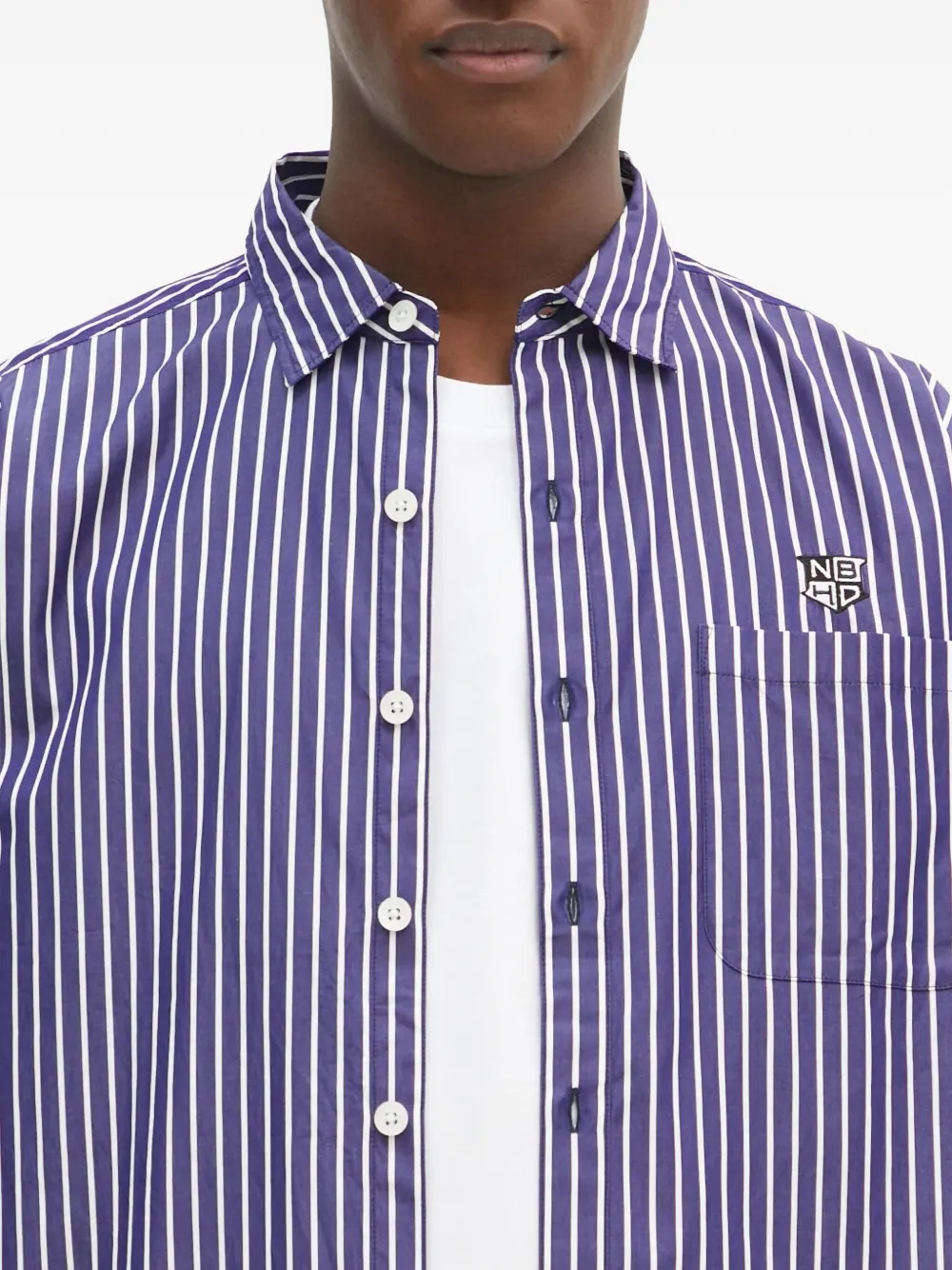 Neighborhood striped shirt Blauw
