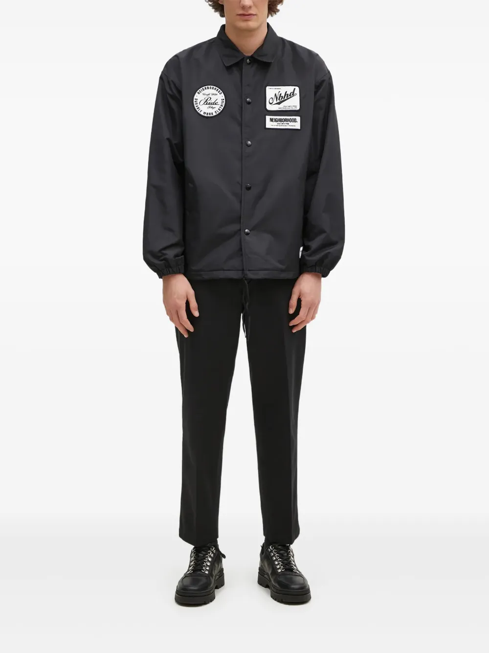 Neighborhood ring-detail trousers Zwart