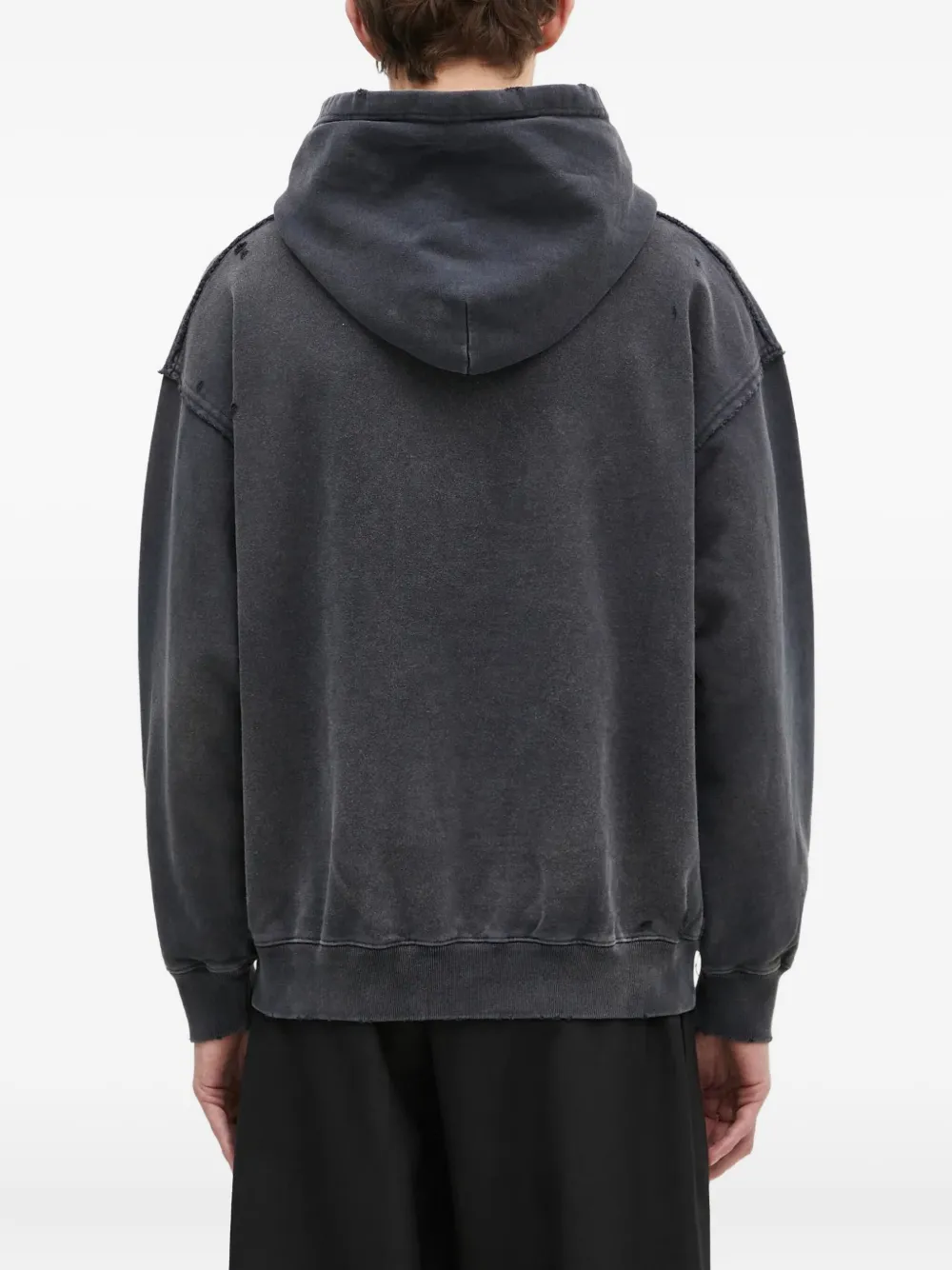 Neighborhood distressed pocket hoodie Zwart