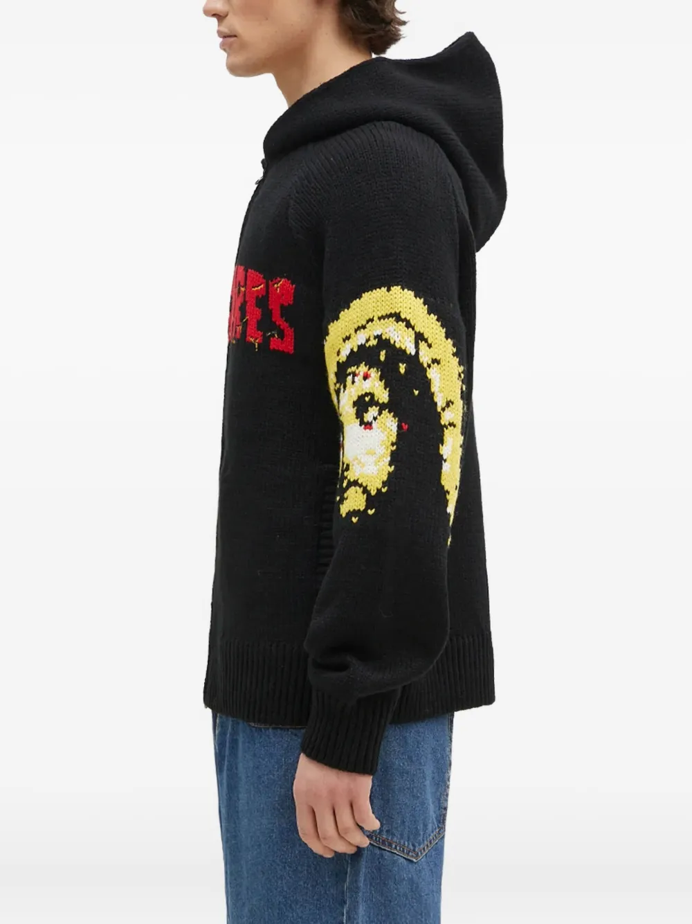 Pleasures pixel-face hoodie Zwart
