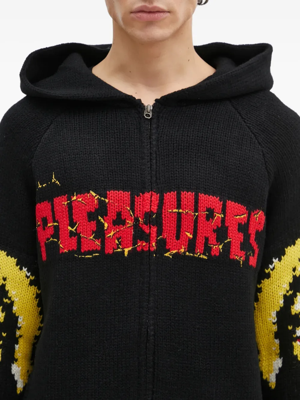Pleasures pixel-face hoodie Zwart