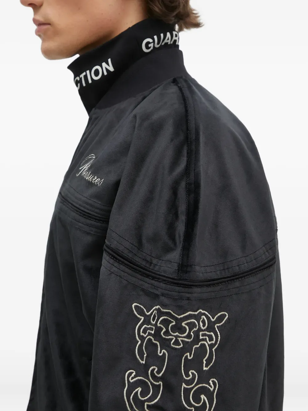 Pleasures embroidered track jacket Zwart
