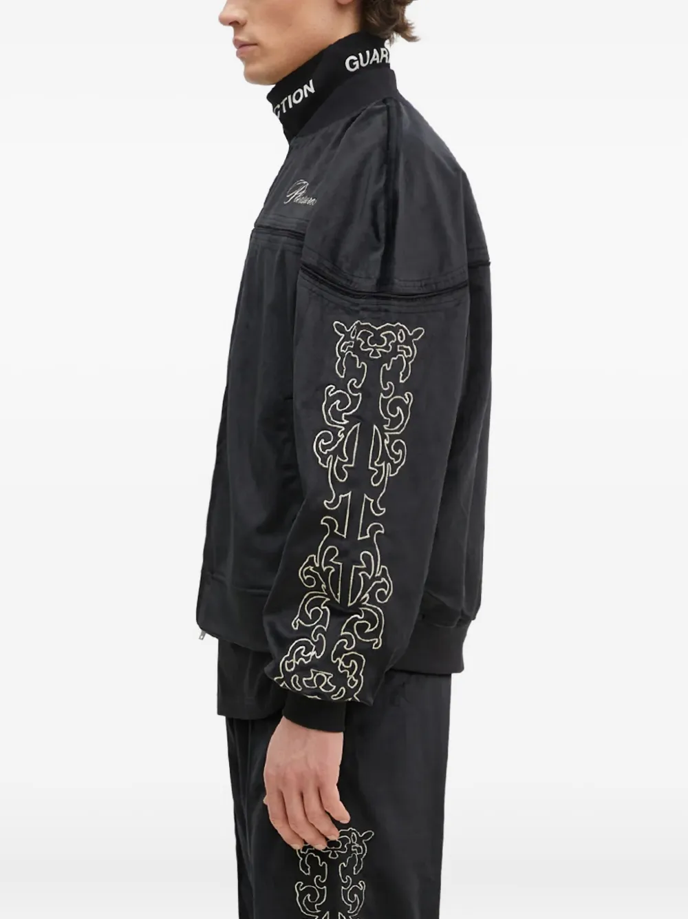 Pleasures embroidered track jacket Zwart