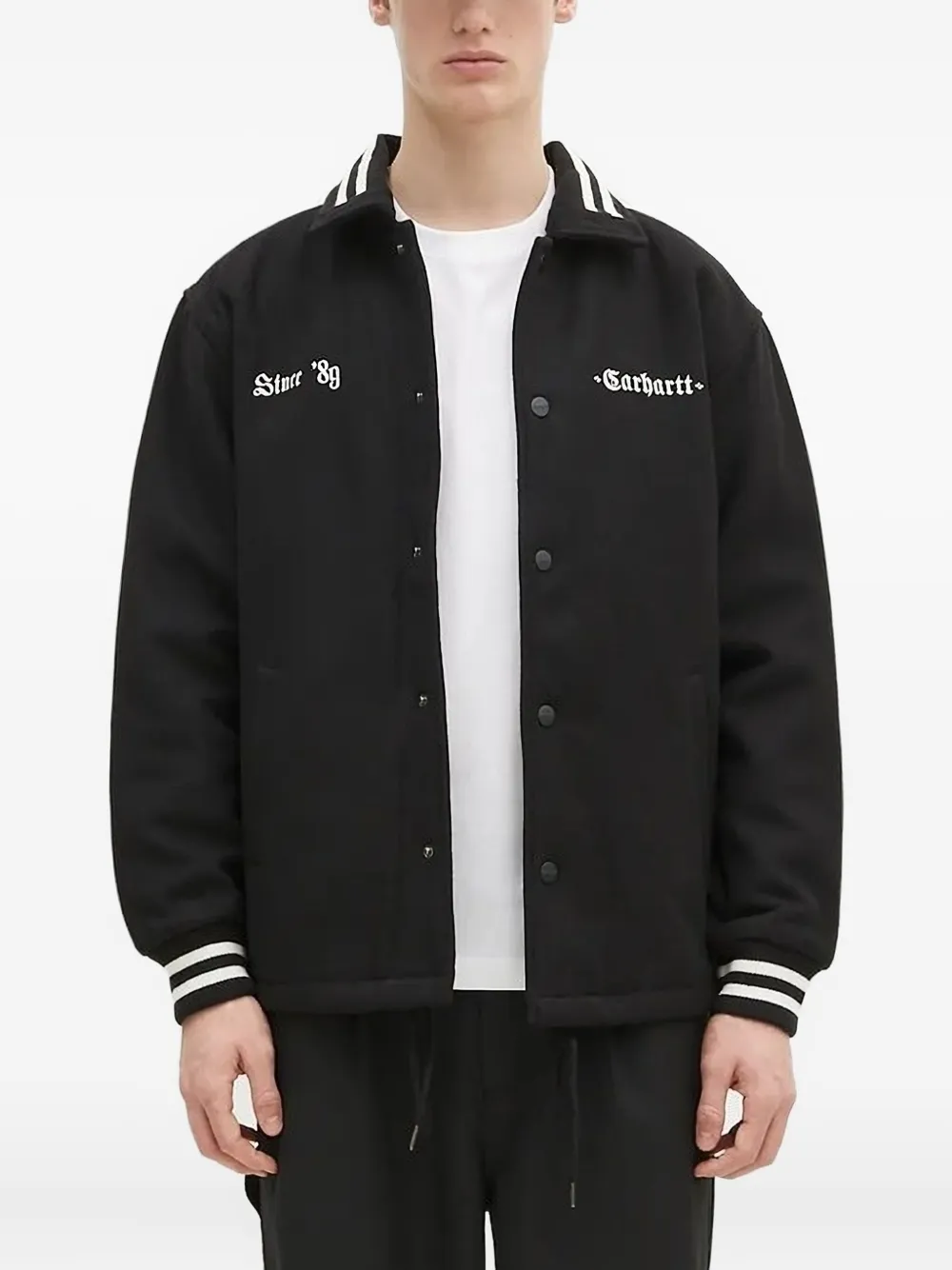 Carhartt WIP embroidered coach jacket Zwart