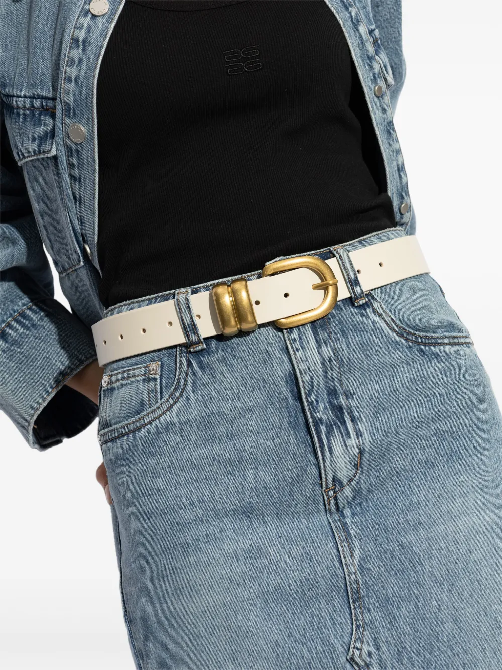 By Malene Birger Leren riem Wit